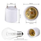 Onite GU24 to E27 E26 Adapter for LED Bulb, GU24 to Medium Base Converts Your Pin Base Fixture to Standard Screw-in Lamp Socket