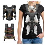 YUDODO Front Pet Carrier Backpack for Small Dogs and Cats, Secure and Breathable Mesh, Ergonomic Support, Adjustable for Walking, Hiking, or Travel (Black-Pro S)