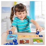 Learning Toys for 3 4 5 Years Old Kids - Short Vowel Letters Sorting Spelling Reading Toy Set with Double-Sided Flash Cards, Preschool Kindergarten Learning Activities Toy for Boys Girls