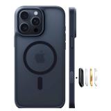 TORRAS Magnetic Shockproof for iPhone 16 Pro Max Case, [Fit for MagSafe] [Military-Grade Drop Tested] Translucent Slim Protective for iPhone 16 Pro Max Case Anti-Fingerprint Anti-Scratch, Black