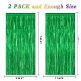 2 Pack Tinsel Backdrop, 3.28 FT x 7.05 FT Green Party Decorations, Metallic Football Backdrop Curtains Tinsel Curtains Streamer Backdrop, Party Supplies Wall Decor for Football Party Birthday
