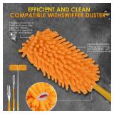 Redones Dusters for Swiffer - Reusable Duster Refill Compatible with Swiffer Hand Duster(4 Pack+1Handle), 360 Heavy Duty Dusters Refills