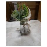 Faux Flowers with Vase,Artificial Silk Roses in Vase, Fake Plant Eucalyptus Flower Arrangement for Home Office Farmhouse Bathroom Dining Table Centerpiece Decorations Coffee Table Decor (Dusty Pink)