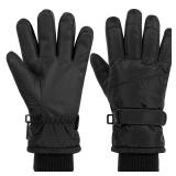 Jikuzfu Women Ski Gloves Touchscreen Windproof and Waterproof Gloves Winter Thermal Warm Snow Glove for Skiing Cycling Snowboard for Women Men Size Small