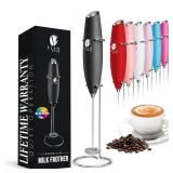 Bean Envy Milk Frother, Coffee Stirrers, Frother Wand, Milk Frother Handheld, Frother with stand, Hand Blender for Coffee, Lattes, Cappuccino, Matcha and Hot Chocolate Kitchen Gifts - Black