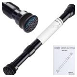 XIQIYY Strong Small Tension Rods 16 to 28 Inch Diameter 22 MM 1Pcs 1inch Shower Curtain Rod Black, Anti-slip -Heavy Duty Adjustable Spring Tension Rod for Windows,Bathroom