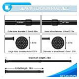 XIQIYY Strong Small Tension Rods 16 to 28 Inch Diameter 22 MM 1Pcs 1inch Shower Curtain Rod Black, Anti-slip -Heavy Duty Adjustable Spring Tension Rod for Windows,Bathroom