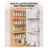 Nieifi Spice Rack Wall Mount, 4 Pack, Clear, Screw or Adhesive Installation, Spice Rack Organizer for Your Kitchen Cabinet or Pantry Door