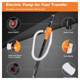 GEXIHODIE Fuel Transfer Pump, Battery Powered Electric Siphon Pump for Gasoline, Diesel, Water Transfer - Universal Fit Battery Operated Gas Can Pump, Oil Extractor
