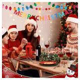 Mindsoft 5 Pcs Felt Christmas Garland Set, 8.2 ft Merry Christmas Felt Banner 6.56 ft Colorful Pom Pom Garland Xmas Light Bulb Banner Rainbow Holiday Bunting for Xmas Party Office Home Wall Decoration