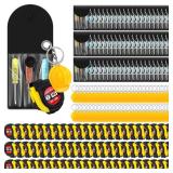 Jutom 18 Pcs Mini Construction Helmet Keychains Tape Measure Screwdriver Bulk Valentine