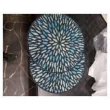 Beaded Placemats for Dining Table, 13 Inches Placemat Set of 2 for Farmhouse Decor Kitchen Table Decor, Round Table Mats for Dining Tables, Non-Slip Place Mats (Blue Black) - ALPHA Living HOME