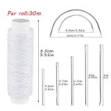 Ftyiwu Waxed Thread, Upholstery Needle and Thread 32 Yards with 7PCS Hand Sewing Needles for Home Upholstery Carpet Canvas Repair Leather Sewing (White) MISSING THREAD