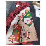 Christmas Tree Skirt with Buffalo Plaid Trim