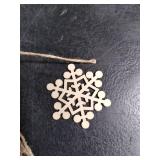 100 Pcs Christmas Unfinished Wooden Snowflake Ornaments Snowflake Hanging Cutouts Blank Wood Slices with Cord Craft Embellishments for Xmas Tree Decorations