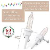 180 Pack Christmas Replacement Mini Bulbs 3 V LED String Lights Outdoor Indoor Wide Angle Bulbs for Christmas Tree Garden Home (White Base with Warm White Bulb)