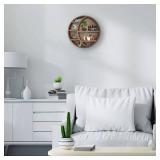 Wooden Floating Moon Shelf Wall Decor - Decorative Boho Home Hanging Display Shelf for Bedroom, Dorm, Nursery - Easy Mount Storage for Crystals and Essential Oils - 14 x 14 x 3.5 (Light Brown)