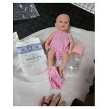 OtardDolls 13 Inch Silicone Baby Doll Full Body Girl Realistic Soft Real Handmade Realistic Newborn Looking Lifelike with Accessories
