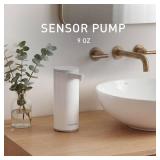 simplehuman 9 oz. Touch-Free Automatic Rechargeable Sensor Pump, White Stainless Steel, New