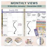 bloom daily planners HARDCOVER 2026 Planner (January to December) - 8.5 x 11 Weekly & Monthly Dated Agenda Organizer Book with Stickers & Tabs - Wildflower Mountainside