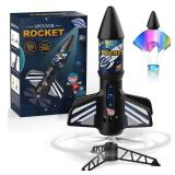 Mafbeanl Rocket Launcher for Kids, Self Launching Motorized Air Rocket Toy, Outdoor Toys for Ages 8-12, Model Rockets with Parachute Safely Land, Spaceship Launch up to 200 ft Birthday Gifts for Boys 