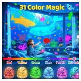 Staryou Sound Machine Baby Toy Night Light Projector Sensory Toys for Kids with Autism Toys for Boys 3-10 Boys Toys | 15 White Noise 3D Films 31Colors Remote Control Night Light for Kids, Baby Gifts