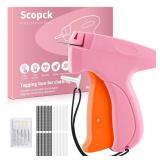 Stitch Gun for Clothes - Handheld Stitch Gun Quick Clothing Fixer - Tagging Gun - Includes 6 Needle, 1000 Black Fasteners & 1000 White Fasteners (Pink/Orange)
