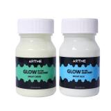ARTME Glow in The Dark Paint Set of Green and Blue Colors (60ml/2oz each) Acrylic Paint Perfect for Art Painting, DIY Projects, Halloween Decorations