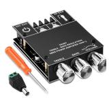 Daakro ZK-502MT Bluetooth Amplifier Board,50W+50W 2.0 Channel Amp Board with Treble and Bass Control,DC 9-24V, Bluetooth and AUX Inputs, Audio Amp Board for Home DIY Wireless Speakers, Password Free