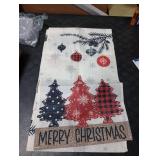 Artoid Mode Red Pine Trees Merry Christmas Table Runner, Winter Xmas Holiday Kitchen Dining Table Decoration for Home Party Decor 13x90 Inch