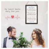 Rules for A Happy Marriage Framed Wall Plaque in Solid Wood Material 16x9.5 Inches Vertical - Bridal Shower Gift for Couples Wife Husband - Affirmation Motivational Inspiring Home Decor Newlywed HANGI