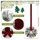 Dingion BULK 9.8 Christmas Mini Wreaths for Cabinets Small Artificial Snowy Cedar Wreath with Velvet Ribbon Christmas Hanging Decorations for Kitchen Window Chair Wall Front Door Farmhouse(Red)