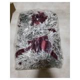 Dingion BULK 9.8 Christmas Mini Wreaths for Cabinets Small Artificial Snowy Cedar Wreath with Velvet Ribbon Christmas Hanging Decorations for Kitchen Window Chair Wall Front Door Farmhouse(Red)