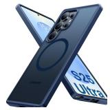 TORRAS for Samsung Galaxy S25 Ultra Case, Fit for MagSafe, 4X Military Grade Protection, Translucent Slim Magnetic Shockproof TPU/PC Case for Samsung S25 Ultra Case, Navy Blue