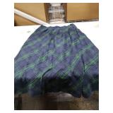 IDEALSANXUN Womens Plaid Wool Skirts Elastic Waist A-Line Pleated Tartan Midi Skirts (Large, Green 92026)