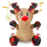 Newget Christmas Dog Toys, Dog Squeaky Toy with Crinkle Paper, Interactive Durable Plush Dog Chew Toys for Puppy, Small, Middle, Large Dogs Training and Reduce Boredom