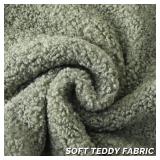 FUTEI Sage Green Throw Pillow Covers 16x16 Inch Set of 2,Furry Faux Fur Teddy Boucle Textured Cushion Covers,Soft Fluffy Decorative Pillow Case,Home Decor for Couch Bed Living Room Office Car