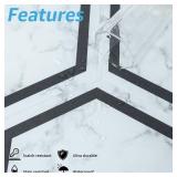 Art3d BULK Hexagon Peel and Stick Flooring Tile Marble Look, Self Adhesive Waterproof Vinyl Floor Tile for Kitchen Bathroom Living Room Bedroom, 11.8 x 10.2 White Marble