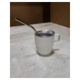 CHLJAR 4oz Espresso Cup Set of 2, Insulated Espresso Mug With Lid and Straw, Espresso Shot Glasses with Handle, Double Walled Stainless Steel Small Expresso Shots Cup for Coffee