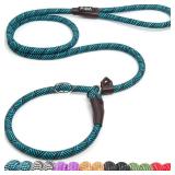 Fida Durable Slip Lead Dog Leash, 6 FT x 1/2 Heavy Duty Loop Comfortable Strong Rope Lead for Large, Medium Dogs, No Pull Pet Training with Highly Reflective, Blue