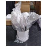 FINENUT Silicone Cooking Utensils Set 11PCS-BPA-Free-446°F Heat Resistant,Kitchen Tools for Nonstick Cookware,Heat Resistant&Scratch-Proof Includes Spatula/Turner/Spoon Dishwasher Safe(White And 