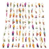Airlxf 100PCS HO Scale Tiny People Set - Mixed Painted Plastic Figures