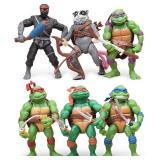 OBXAVV 4.7 Turtles Action Figures 6PCS Figure Bundle Toys Collection Birthday for Kids
