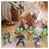 OBXAVV 4.7 Turtles Action Figures 6PCS Figure Bundle Toys Collection Birthday for Kids