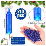 Remagr 210 Pcs 3.5v Christmas Mini Light Bulbs Xmas Holiday Incandescent Wire String Lights Clear Replacement Bulbs for Valentines Day Mardi Gras Indoor Outdoor Decor (Blue)