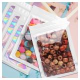 Funfery 100 pcs White Smell Proof Mylar Holographic Bags Packaging Bags,Clear Resealable Odor Proof Bag Foil Pouch Bag for Food Storage,Lipgloss,Jewelry,Lash Packaging for Small Business(3.1x5.1In)