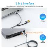 Ultra-Slim Wired Keyboard for Apple Mac, USB & Type-C Conversion Cable, 78 Scissor Keys, Media Hotkeys, Compatible with MacBook, iMac Mini&Pro, Laptop Computers, Windows Desktop PC, Black