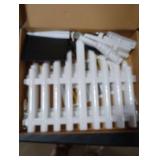 Hopolon 4 Pack Solar Garden Lights Outdoor, 11.1in (H) X 4.6ft (L) 144 Led White Picket Fence Border Solar Powered with Remote, Decorative Christmas Lights for Tree Yard Pet Barrier