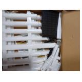 Hopolon 4 Pack Solar Garden Lights Outdoor, 11.1in (H) X 4.6ft (L) 144 Led White Picket Fence Border Solar Powered with Remote, Decorative Christmas Lights for Tree Yard Pet Barrier