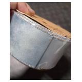 Ribbli Dusty Blue Velvet Wired Ribbon 2.5 Inch Dusty Blue Velvet with Silver Glitter Christmas Ribbon for Christmas Tree Decoration Big Bow Gift Wrapping Crafts Wreaths Supplies- 10 Yards